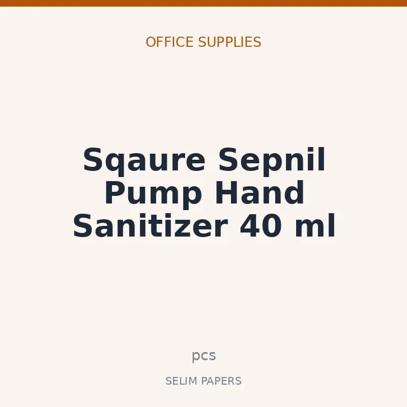 Sqaure Sepnil Pump Hand Sanitizer 40 ml